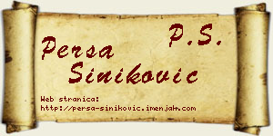 Persa Šiniković vizit kartica